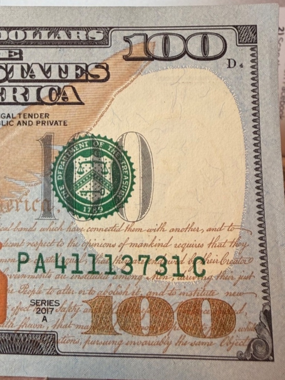Boston $100 Dollar Bill trip 1s #PA 41113731 C #206278795392 - Picture 3 of 7